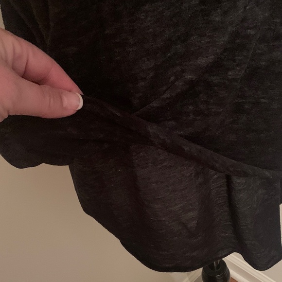 Free People We The Free Charcoal Black Short Sleeve Burnout Tee - Picture 6 of 16